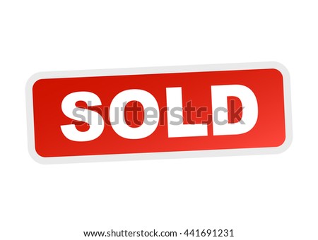 Sold stamp. Flat vector icon