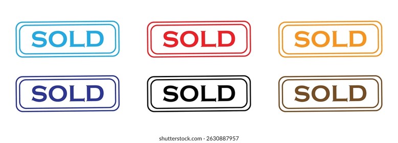 Sold stamp Icon . Flat vector icon . Vector Illustration . EPS 10 .