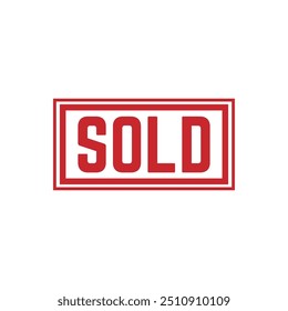 Sold stamp logo. Vector illustration for web design