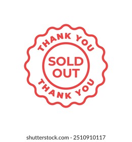 Sold stamp logo. Vector illustration for web design