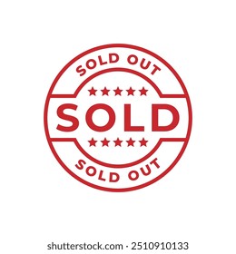 Sold stamp logo. Vector illustration for web design