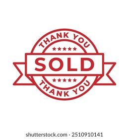 Sold stamp logo. Vector illustration for web design