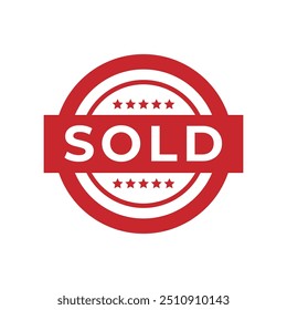 Logotipo do selo vendido. Ilustração vetorial para web design