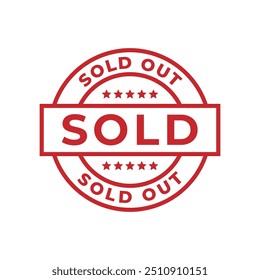 Sold stamp logo. Vector illustration for web design