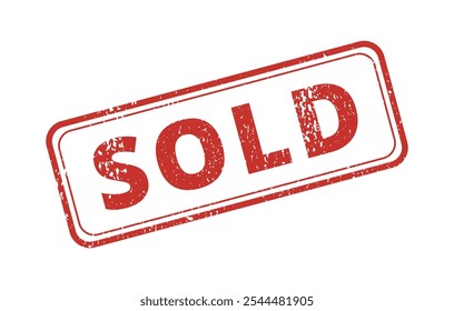 Sold stamp red ink vector format scalable