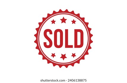 Sold stamp red rubber stamp on white background. Sold stamp sign. Sold stamp.