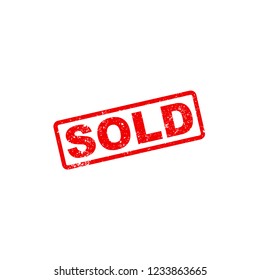 Sold stamp sign grunge style. Vector eps10