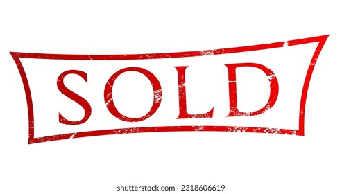 sold stamp stickers vector illustration grunge red gradient design background
