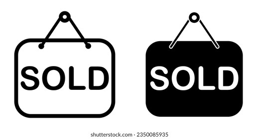 Vector de icono de signo de etiqueta vendida. Diseño sencillo 