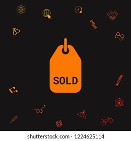 Sold tag symbol. Graphic elements for your design