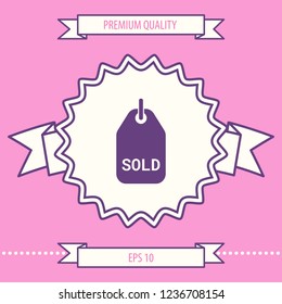 Sold tag symbol. Graphic elements for your design