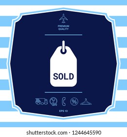 Sold tag symbol. Graphic elements for your design
