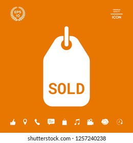 Sold tag symbol. Graphic elements for your design