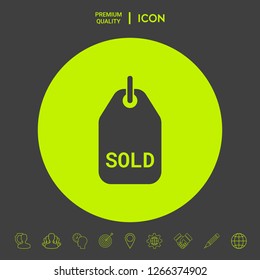 Sold tag symbol. Graphic elements for your design