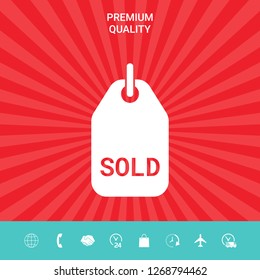Sold tag symbol. Graphic elements for your design