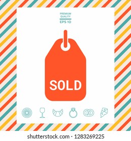 Sold tag symbol. Graphic elements for your design