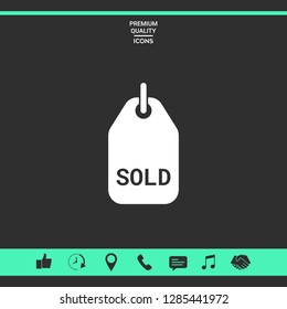 Sold tag symbol. Graphic elements for your design