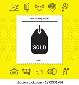 Sold tag symbol. Graphic elements for your design