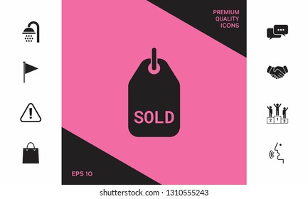 Sold tag symbol. Graphic elements for your design