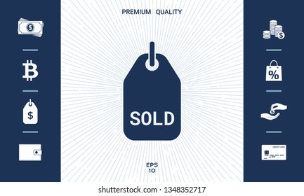 Sold tag symbol. Graphic elements for your design