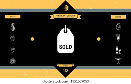 Sold tag symbol. Graphic elements for your design