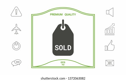 Sold tag symbol. Graphic elements for your design