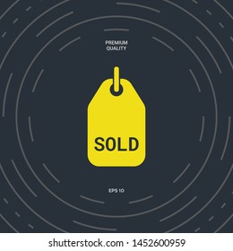 Sold tag symbol. Graphic elements for your design