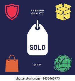 Sold tag symbol. Graphic elements for your design