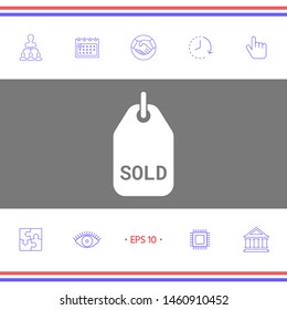 Sold tag symbol. Graphic elements for your design