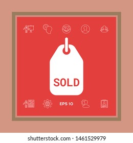 Sold tag symbol. Graphic elements for your design