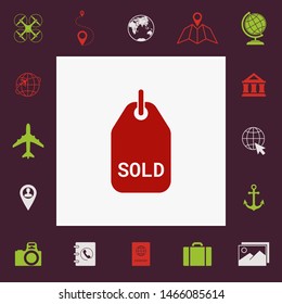 Sold tag symbol. Graphic elements for your design