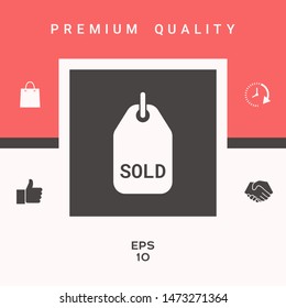 Sold tag symbol. Graphic elements for your design