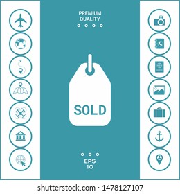 Sold tag symbol. Graphic elements for your design