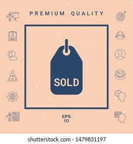 Sold tag symbol. Graphic elements for your design