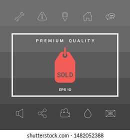 Sold tag symbol. Graphic elements for your design