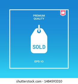Sold tag symbol. Graphic elements for your design