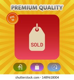 Sold tag symbol. Graphic elements for your design