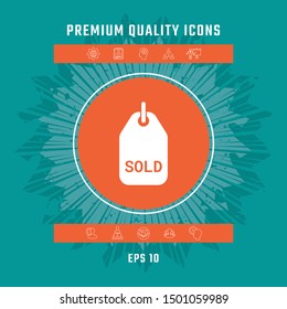 Sold tag symbol. Graphic elements for your design