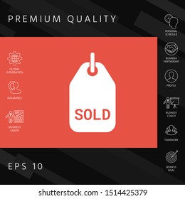 Sold tag symbol. Graphic elements for your design