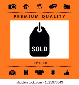 Sold tag symbol. Graphic elements for your design
