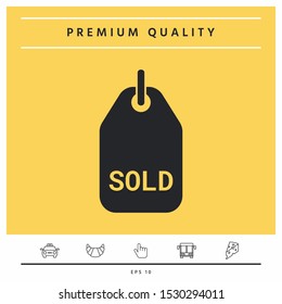 Sold tag symbol. Graphic elements for your design