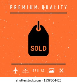 Sold tag symbol. Graphic elements for your design