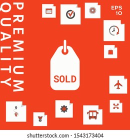 Sold tag symbol. Graphic elements for your design