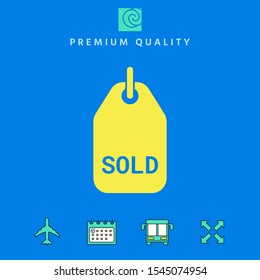 Sold tag symbol. Graphic elements for your design