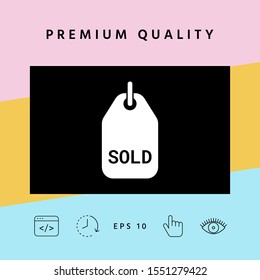 Sold tag symbol. Graphic elements for your design