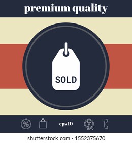Sold tag symbol. Graphic elements for your design