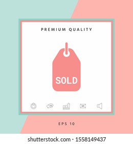 Sold tag symbol. Graphic elements for your design