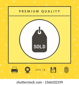 Sold tag symbol. Graphic elements for your design