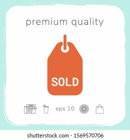 Sold tag symbol. Graphic elements for your design