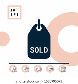 Sold tag symbol. Graphic elements for your design